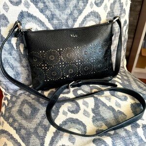 Lauren Ralph Lauren black leather crossbody bag